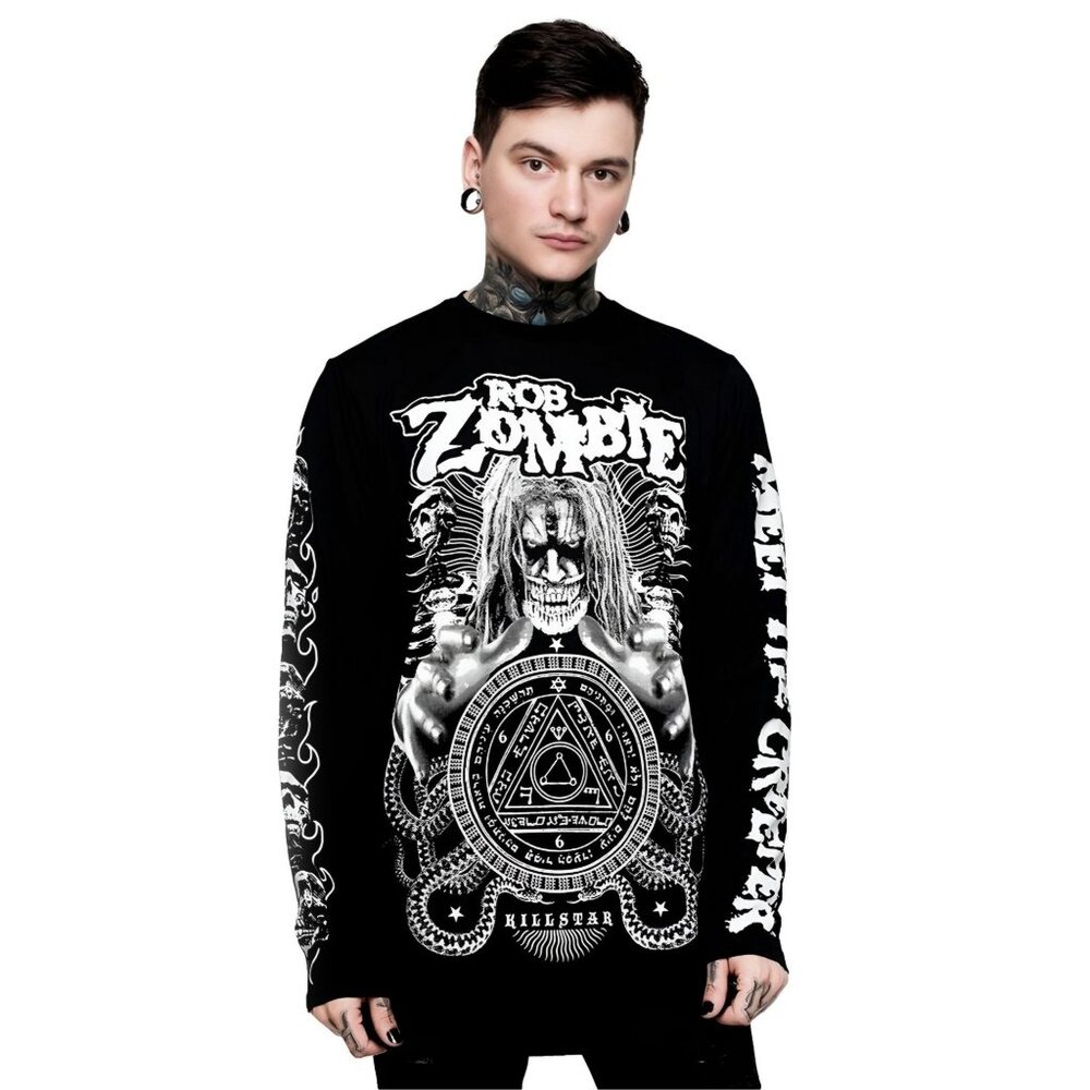 Killstar x Rob Zombie ✦ Magic Long Sleeve Top ✦ Hellbilly Deluxe Graphic NWT